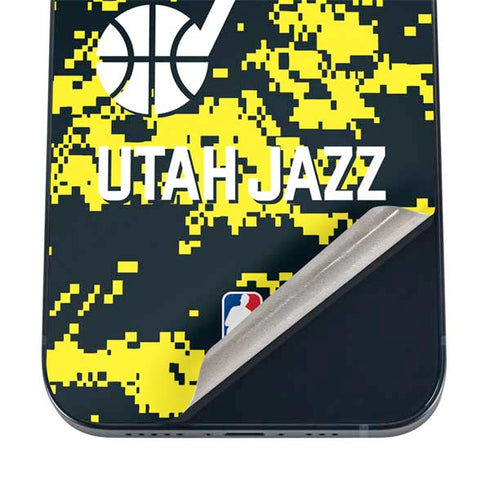 NBA Utah Jazz Grey Digi Camo iPhone 16 Skin