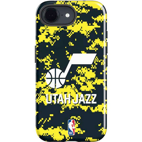 NBA Utah Jazz Grey Digi Camo iPhone 16e Impact Case