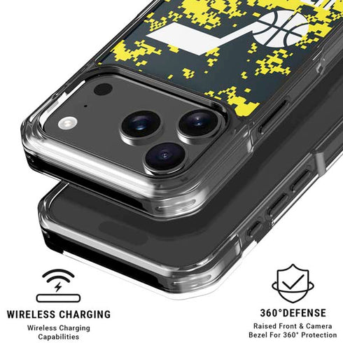 NBA Utah Jazz Grey Digi Camo iPhone 18 Pro Clear Case
