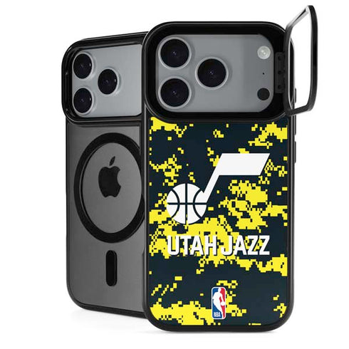 NBA Utah Jazz Grey Digi Camo iPhone 18 Pro Max Kickstand Case