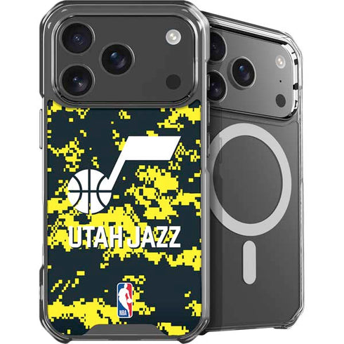 NBA Utah Jazz Grey Digi Camo iPhone 18 Pro Max MagSafe Case