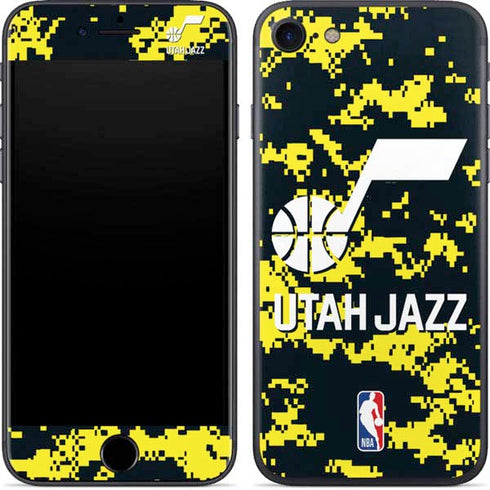 NBA Utah Jazz Grey Digi Camo iPhone SE (2nd & 3rd Gen) Skin