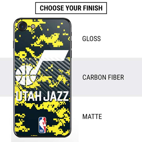 NBA Utah Jazz Grey Digi Camo iPhone SE (2nd & 3rd Gen) Skin