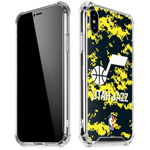 NBA Utah Jazz Grey Digi Camo iPhone X/XS Clear Case