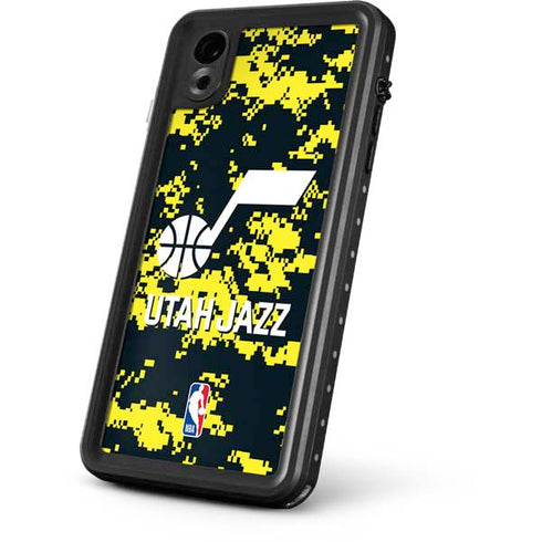 NBA Utah Jazz Grey Digi Camo iPhone XR Waterproof Case