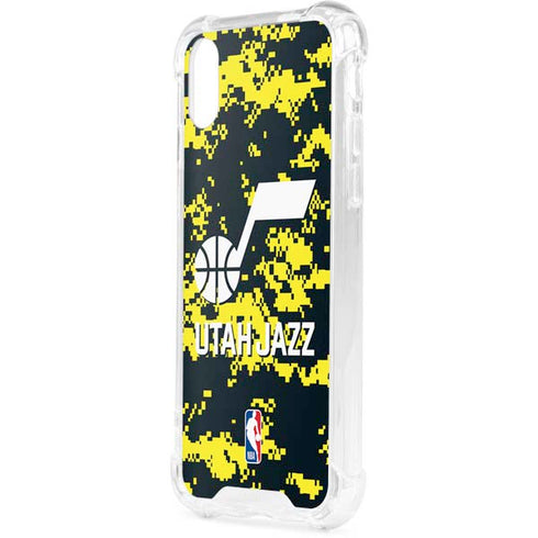 NBA Utah Jazz Grey Digi Camo iPhone XS Clear Case