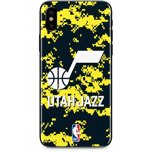 NBA Utah Jazz Grey Digi Camo iPhone XS Skin