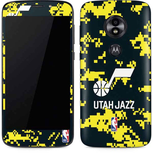 NBA Utah Jazz Grey Digi Camo Moto E5 Play Skin
