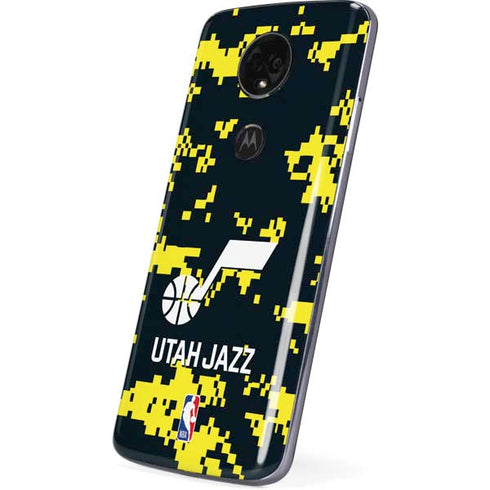 NBA Utah Jazz Grey Digi Camo Moto E5 Plus Skin