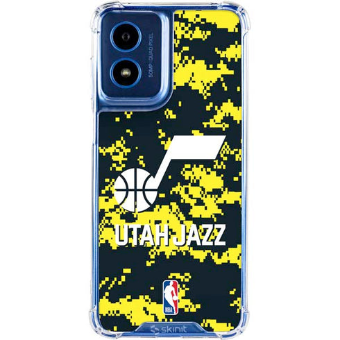 NBA Utah Jazz Grey Digi Camo Moto G 5G (2024) Clear Case