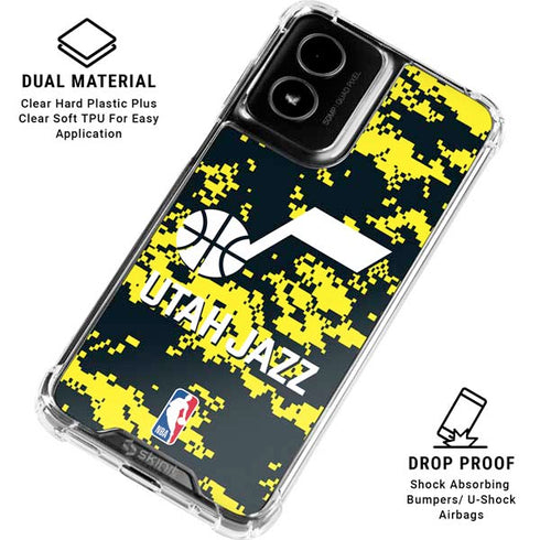 NBA Utah Jazz Grey Digi Camo Moto G Power 5G (2024) Clear Case
