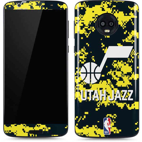 NBA Utah Jazz Grey Digi Camo Moto G6 Skin