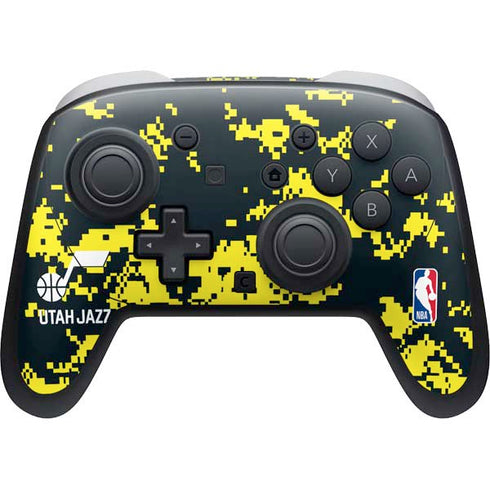 NBA Utah Jazz Grey Digi Camo Nintendo Switch 2 (2025) Pro Controller Skin