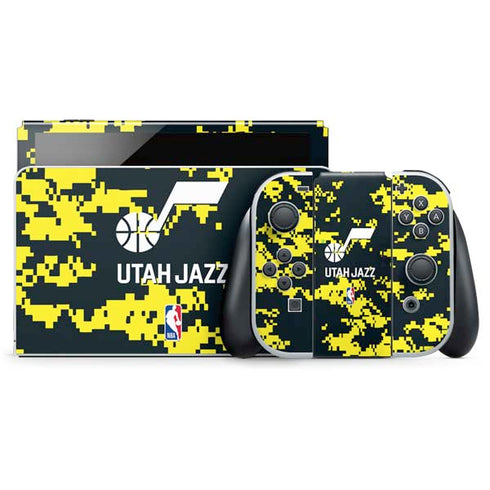 NBA Utah Jazz Grey Digi Camo Nintendo Skins