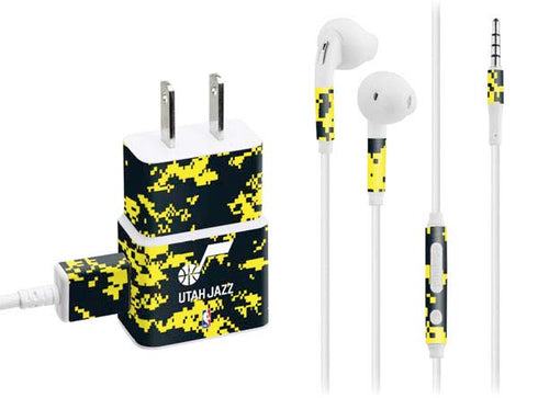 NBA Utah Jazz Grey Digi Camo Phone Charger Skin