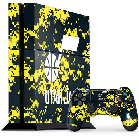 NBA Utah Jazz Grey Digi Camo PS4 Console and Controller Bundle Skin