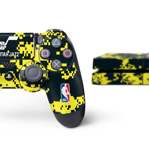 NBA Utah Jazz Grey Digi Camo PS4 Console and Controller Bundle Skin