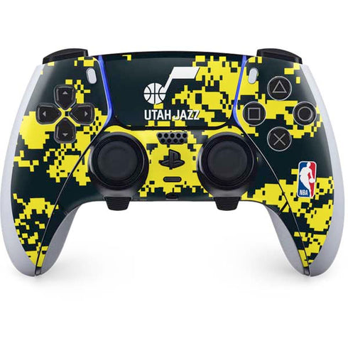NBA Utah Jazz Grey Digi Camo PS5 DualSense Edge Pro Controller Skin