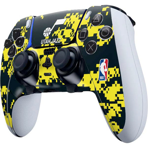 NBA Utah Jazz Grey Digi Camo PS5 DualSense Edge Pro Controller Skin