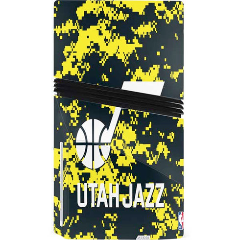 NBA Utah Jazz Grey Digi Camo PS5 Pro Disk Console Skin