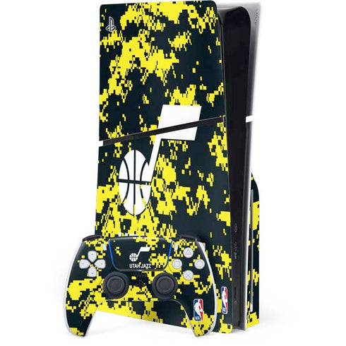 NBA Utah Jazz Grey Digi Camo PlayStation PS5 Skins