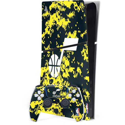NBA Utah Jazz Grey Digi Camo PS5 Slim Digital Edition Bundle Skin