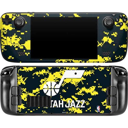 NBA Utah Jazz Grey Digi Camo Steam Deck Handheld Gaming Computer OLED Skin