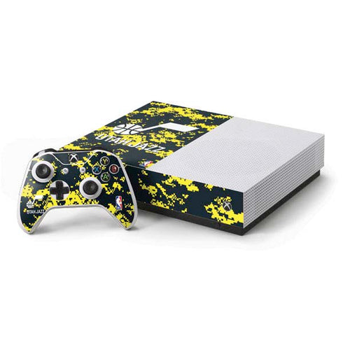 NBA Utah Jazz Grey Digi Camo Xbox One S All-Digital Edition Bundle Skin