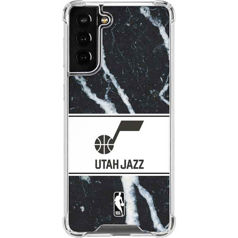 NBA Utah Jazz Marble Galaxy S21 FE Clear Case