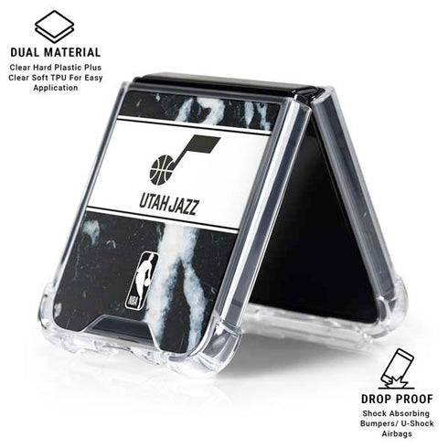 NBA Utah Jazz Marble Galaxy Z Flip6 Clear Case