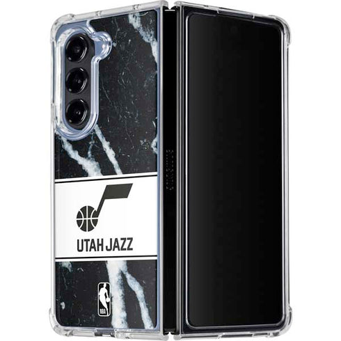 NBA Utah Jazz Marble Galaxy Z Fold5 5G Clear Case