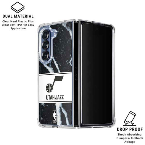 NBA Utah Jazz Marble Galaxy Z Fold6 Clear Case