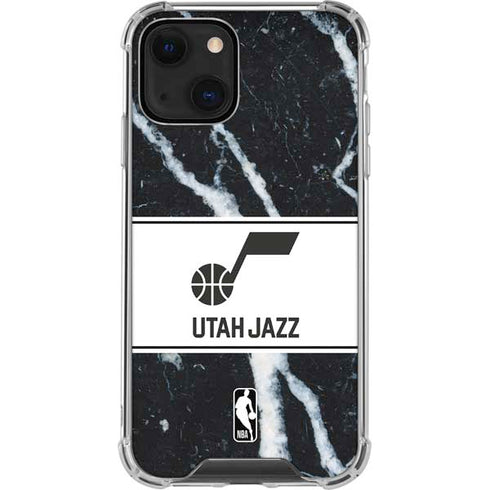 NBA Utah Jazz Marble iPhone 14 Plus Clear Case