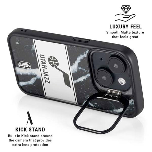 NBA Utah Jazz Marble iPhone 14 Plus Kickstand Case