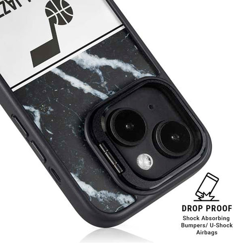 NBA Utah Jazz Marble iPhone 14 Plus Kickstand Case