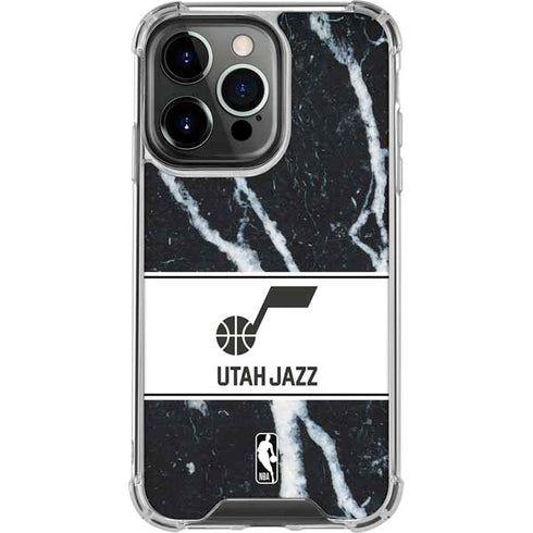 NBA Utah Jazz Marble iPhone 14 Pro Clear Case