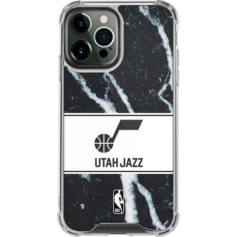 NBA Utah Jazz Marble iPhone 14 Pro Max Clear Case