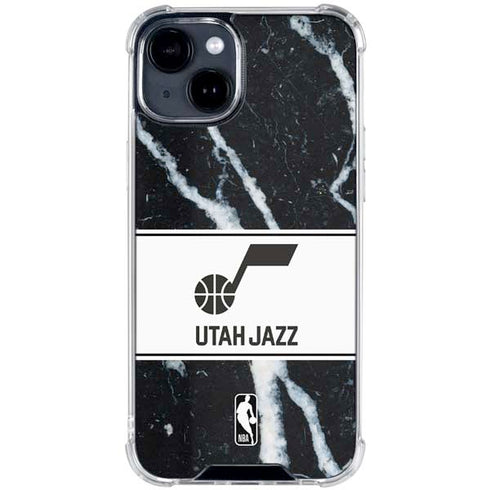 NBA Utah Jazz Marble iPhone 15 Clear Case