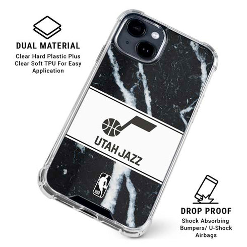 NBA Utah Jazz Marble iPhone 15 Clear Case