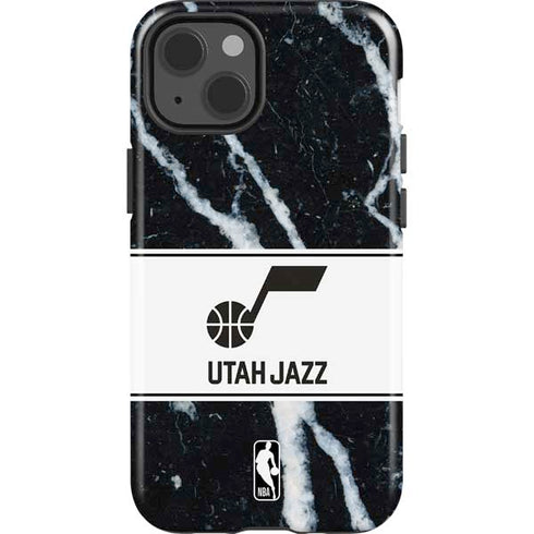 NBA Utah Jazz Marble iPhone 15 Plus Impact Case