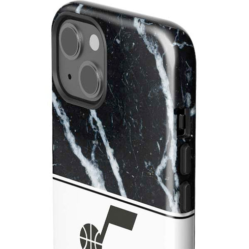 NBA Utah Jazz Marble iPhone 15 Plus Impact Case
