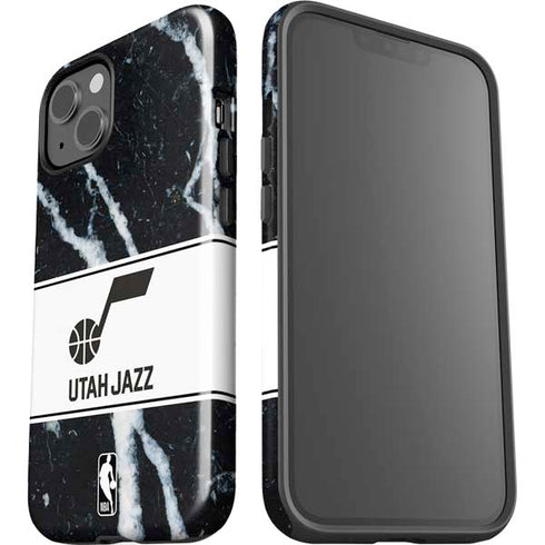 NBA Utah Jazz Marble iPhone 15 Plus Impact Case