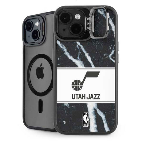 NBA Utah Jazz Marble iPhone 15 Plus Kickstand Case