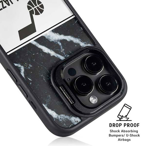 NBA Utah Jazz Marble iPhone 15 Pro Kickstand Case