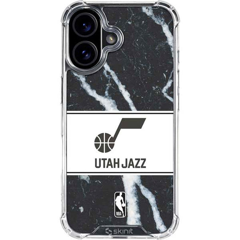 NBA Utah Jazz Marble iPhone 16 Clear Case