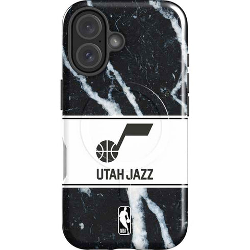 NBA Utah Jazz Marble iPhone 16 Magsafe Impact Case