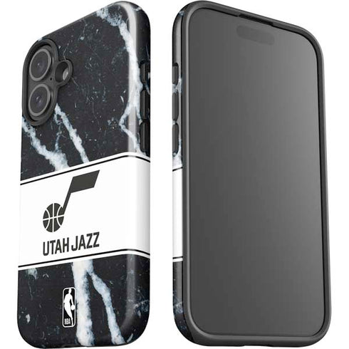 NBA Utah Jazz Marble iPhone 16 Plus Impact Case