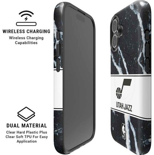 NBA Utah Jazz Marble iPhone 16 Plus Magsafe Impact Case