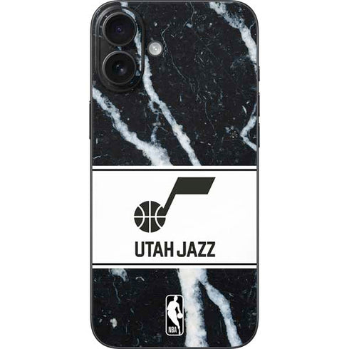 NBA Utah Jazz Marble iPhone 16 Plus Skin