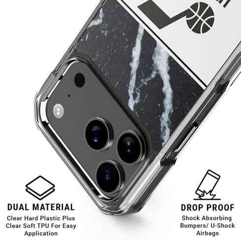 NBA Utah Jazz Marble iPhone 18 Pro Clear Case